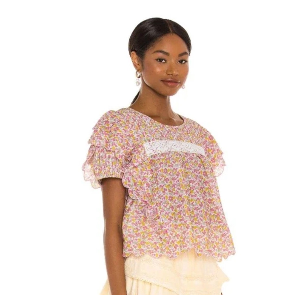 LoveShackFancy Nelson Floral Blouse
